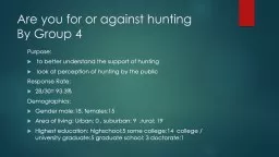 Are you for or against hunting