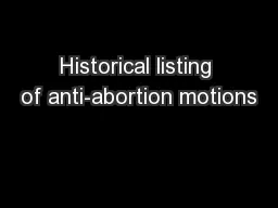 Historical listing of anti-abortion motions