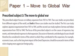 Paper 1 – Move to Global War