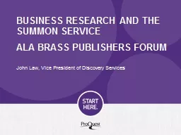business Research and the Summon Service