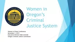 Women in Oregon’s Criminal Justice System