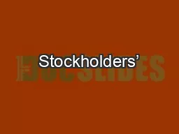 Stockholders’