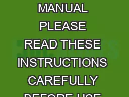 INSTRUCTION MANUAL PLEASE READ THESE INSTRUCTIONS CAREFULLY BEFORE USE English www