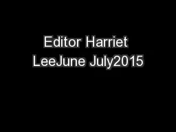Editor Harriet LeeJune July2015