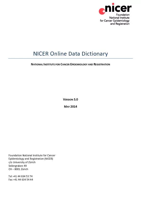 NICER Online Data Dictionary