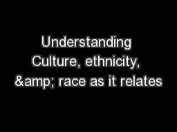 Understanding Culture, ethnicity, & race as it relates