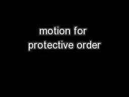 motion for protective order