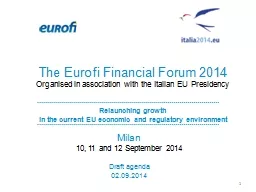 The Eurofi Financial Forum 2014