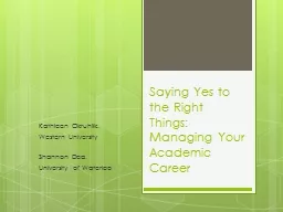 Saying Yes to the Right Things: Managing Your Academic Care