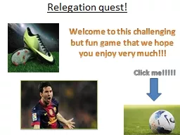 Relegation quest!
