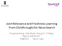 Joint Relevance and Freshness Learning From