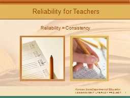 Reliability for Teachers