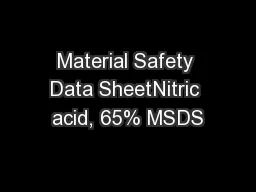 Material Safety Data SheetNitric acid, 65% MSDS