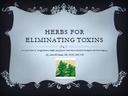 Herbs for Eliminating Toxins