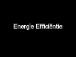 Energie Efficiëntie