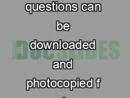 These questions can be downloaded and photocopied f or free