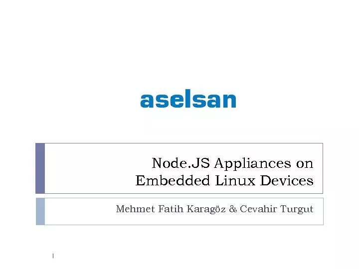 Node.JS Appliances on