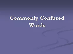 Commonly Confused Words