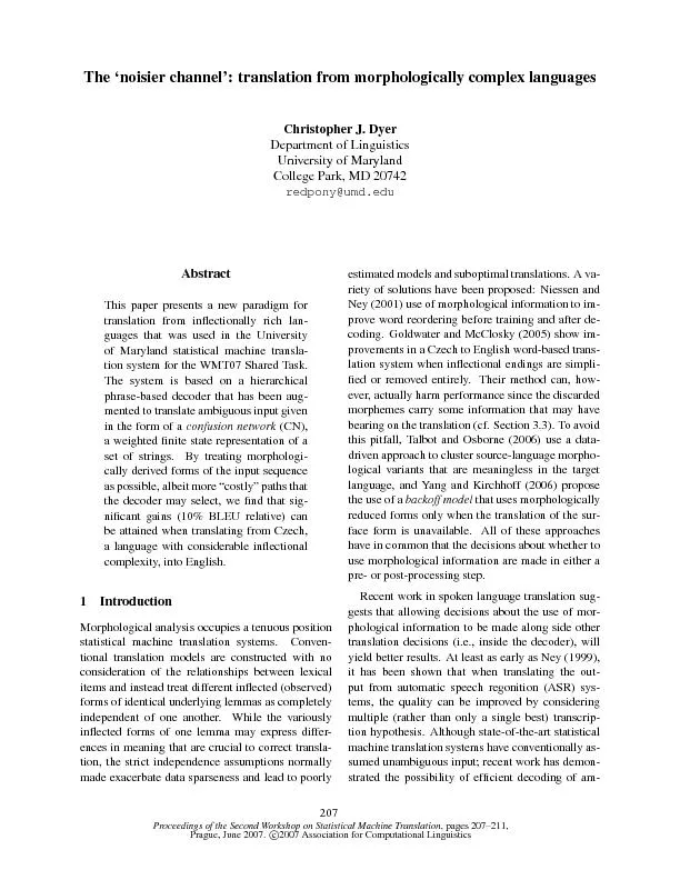 ProceedingsoftheSecondWorkshoponStatisticalMachineTranslation,pages207