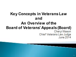 Key Concepts in Veterans Law