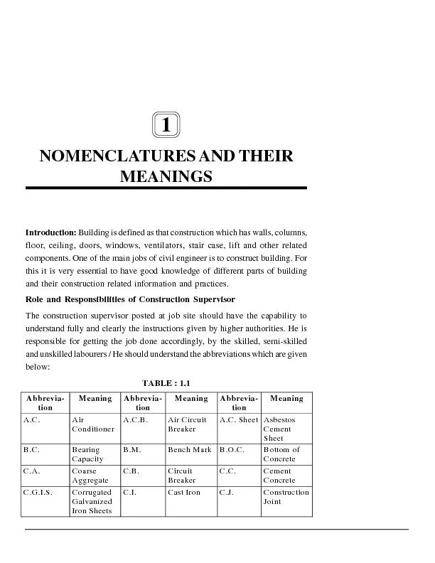 Nomenclatures and their Meanings :: 1