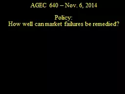 AGEC 640 – Nov. 6, 2014