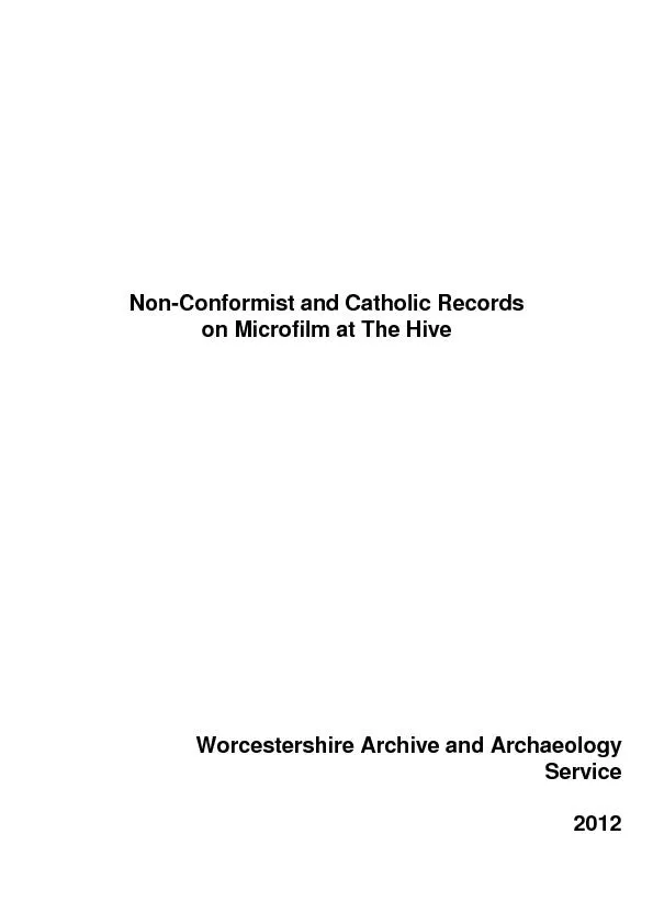 Conformist and Catholic Records