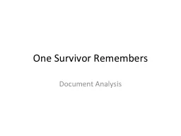 One Survivor Remembers