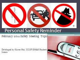 Personal Safety Reminder