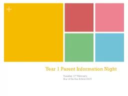 Year 1 Parent Information Night