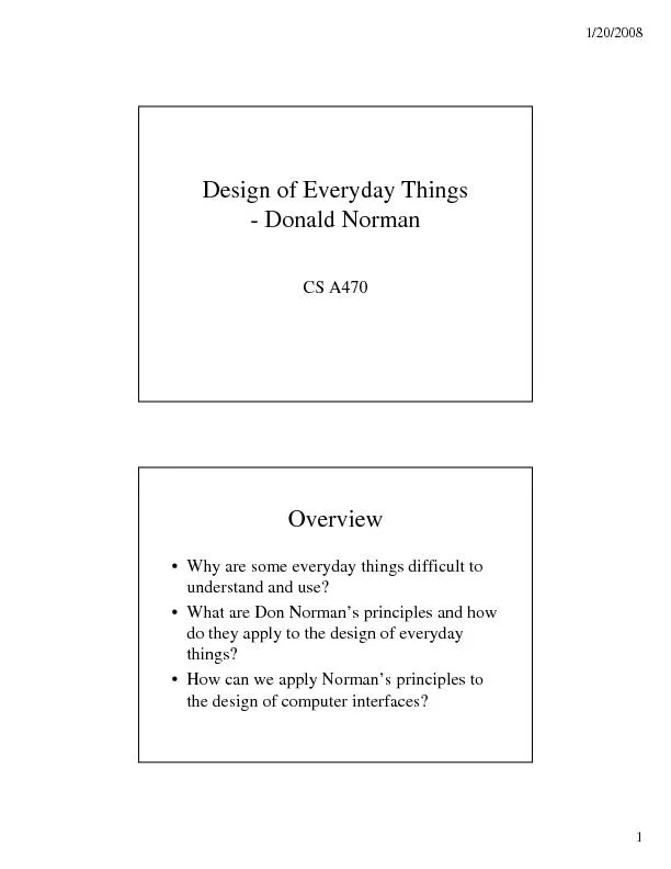 Design of Everyday Things-Donald NormanCS A470