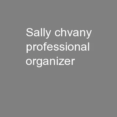 Sally Chvany, Professional Organizer