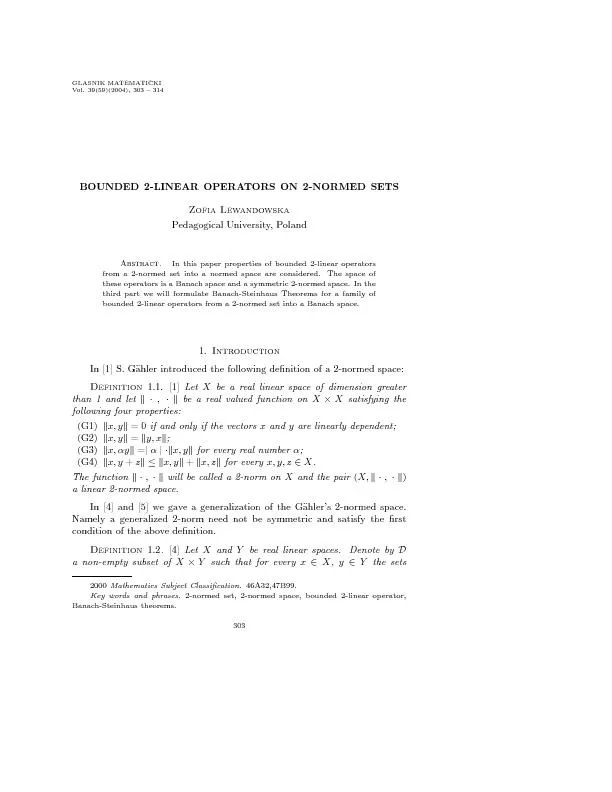 GLASNIKMATEMATICKIVol.39(59)(2004),303{314BOUNDED2-LINEAROPERATORSON2