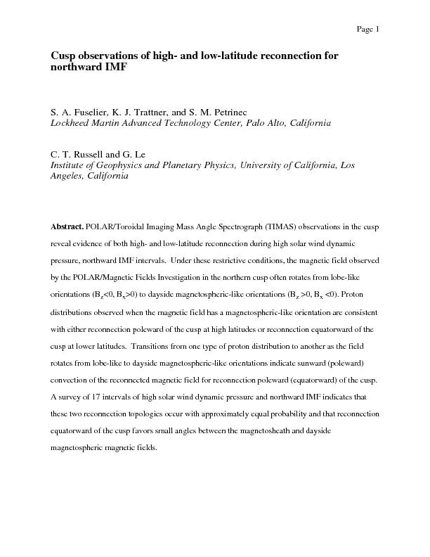 Page 1Cusp observations of high- and low-latitude reconnection fornort