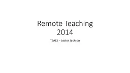 Remote Teaching