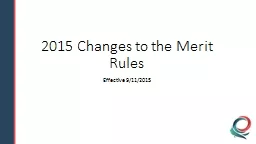 2015 Changes to the Merit Rules
