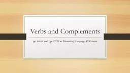 Verbs and Complements