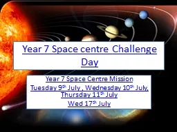 Year 7 Space centre Challenge Day