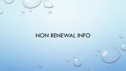 Non renewal info