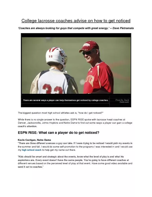 College lacrosse coaches advise on how to get noticed