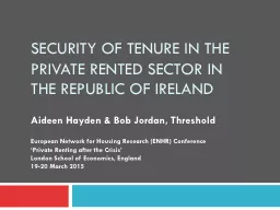 Security of tenure in the private rented sector in