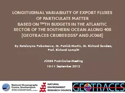 Longitudinal variability of export fluxes of particulate ma