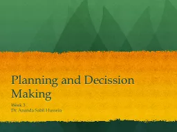 Planning and Decission Making