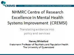NHMRC Centre of Research Excellence in Mental Health System