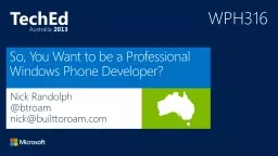 So, You Want to be a Professional Windows Phone Developer?