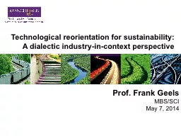 Technological reorientation for sustainability: