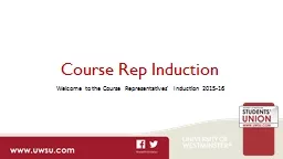 Course Rep Induction