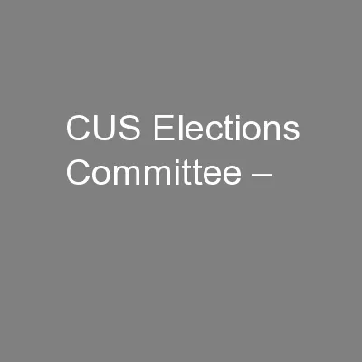 CUS Elections Committee –