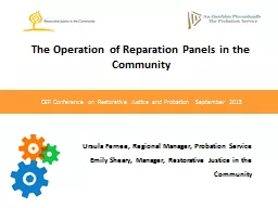 CEP Conference on Restorative Justice and Probation  Septem