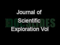 Journal of Scientific Exploration Vol